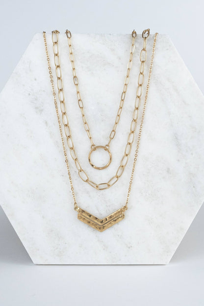 Stevie Necklace in Worn Gold