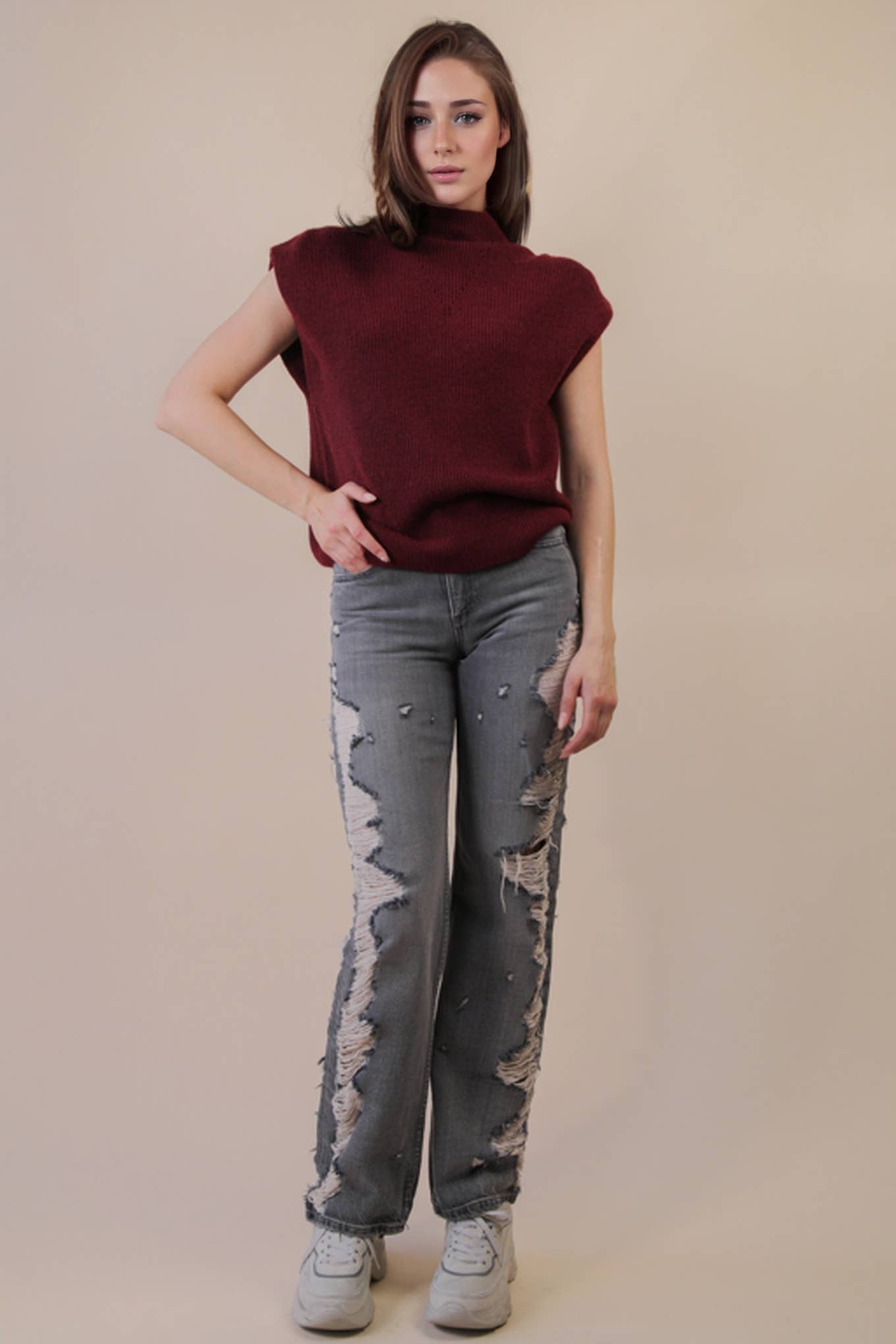 Jolene's Burgundy Soft Knit Sweater Vest
