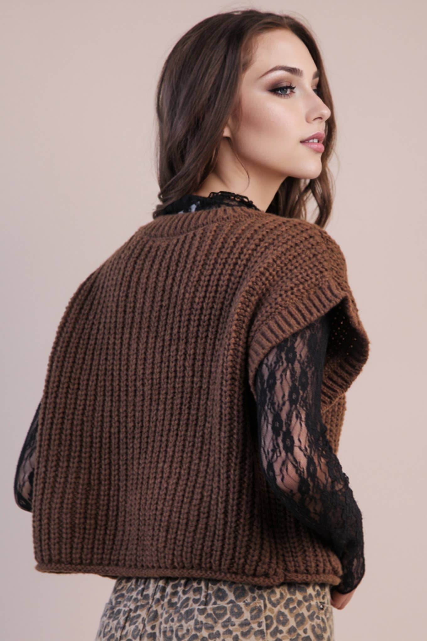 Becky's Chocolate Oversized Knit Sweater