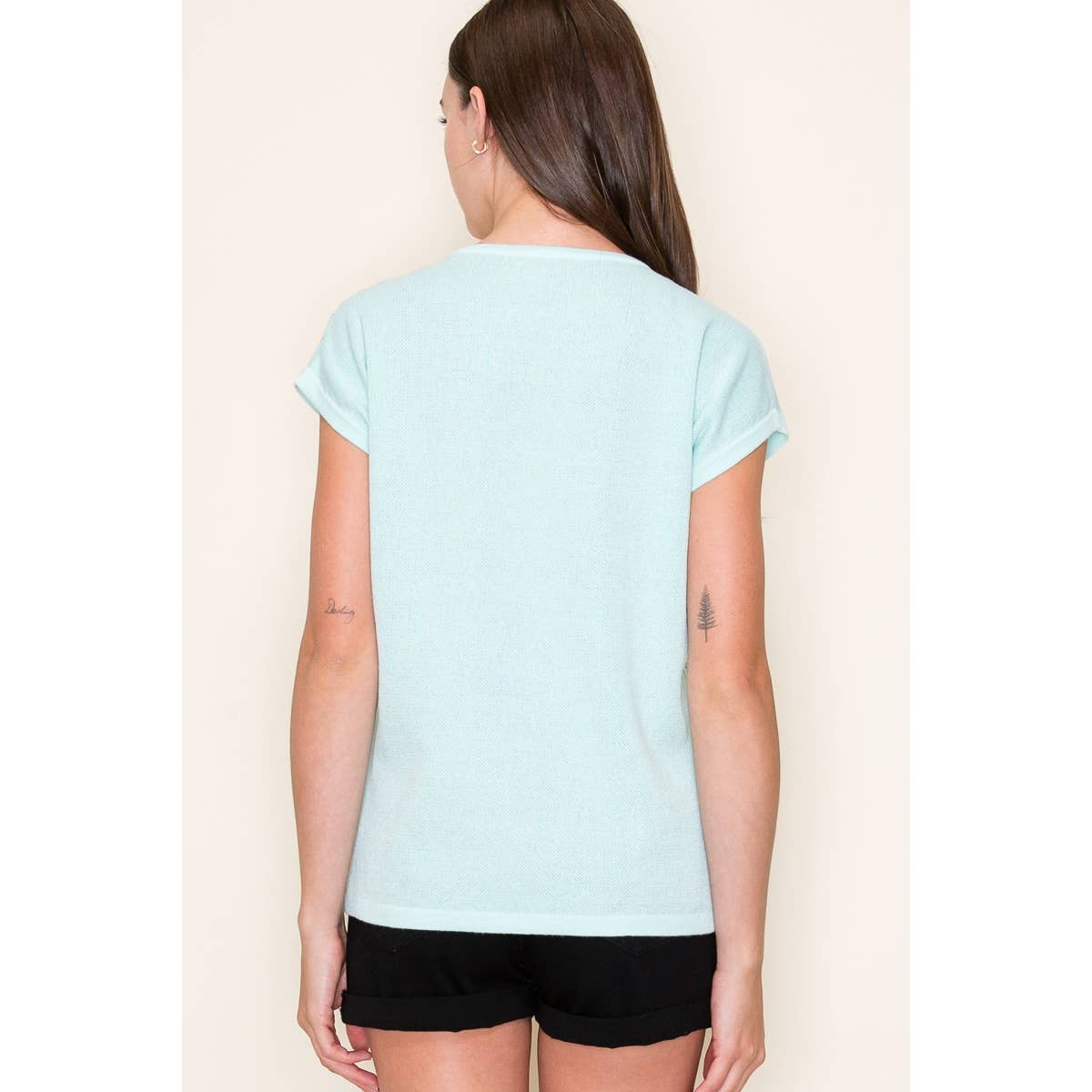 Aurelia's Mint Flower Sweater Top