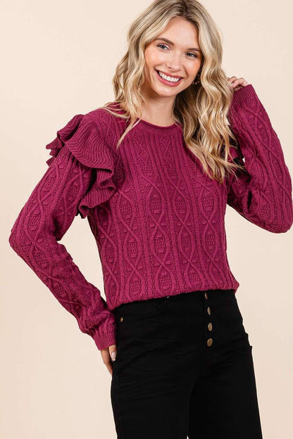Hollie's Ruffle Knit Sweater