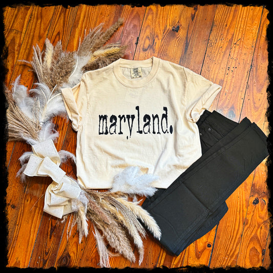 Ivory Typography Maryland Tee