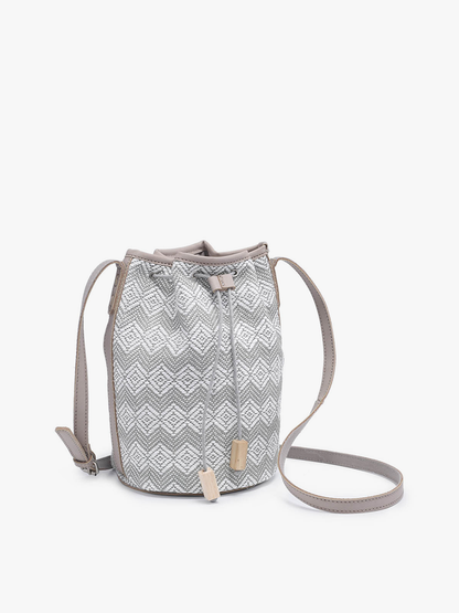 Augusta Woven Bucket Bag w/ Vegan Leather Trim