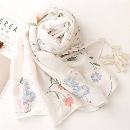 Scarvii - Elegant Floral Print Scarf