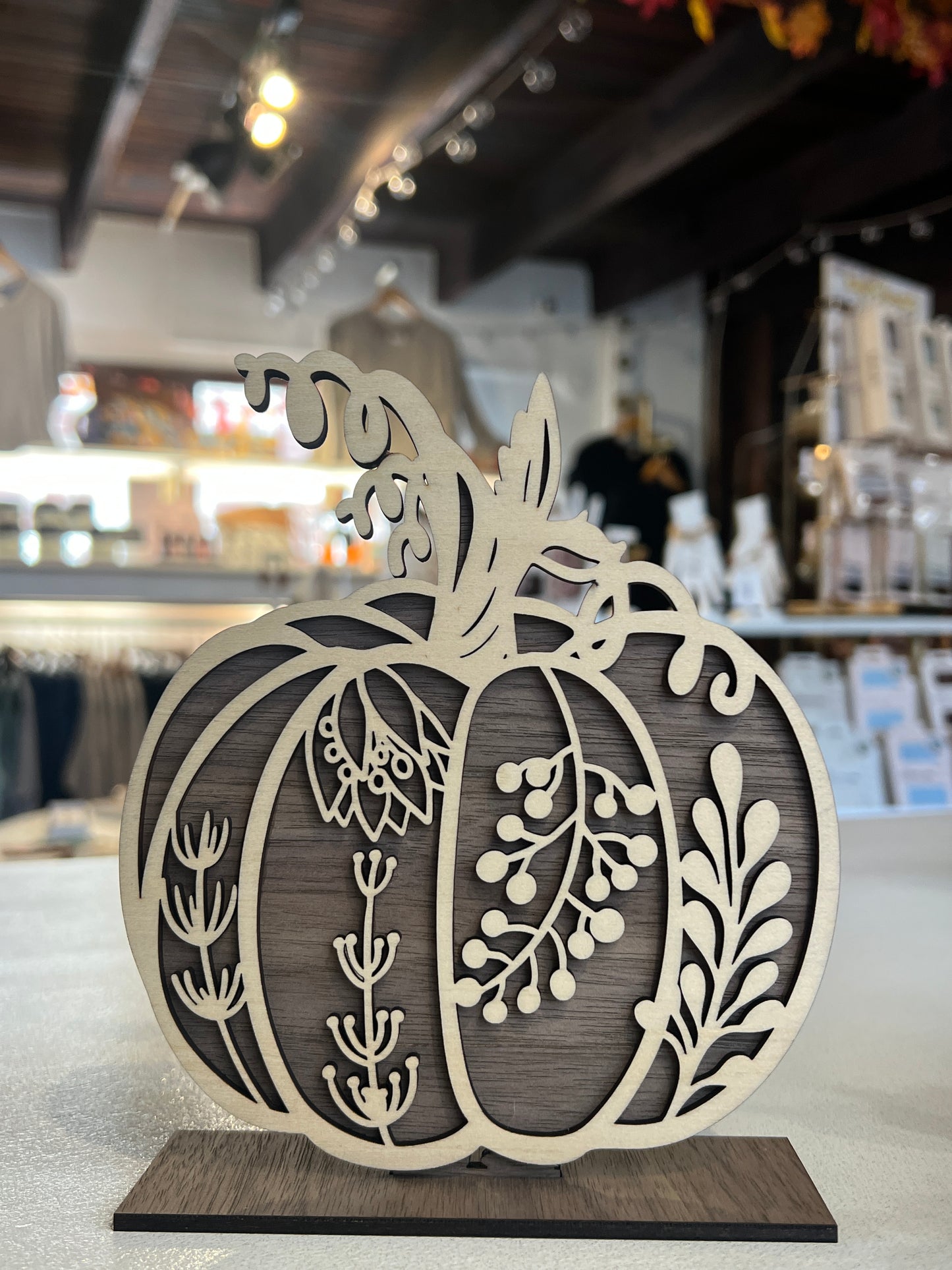 Natural Wooden Pumpkins - 3 set