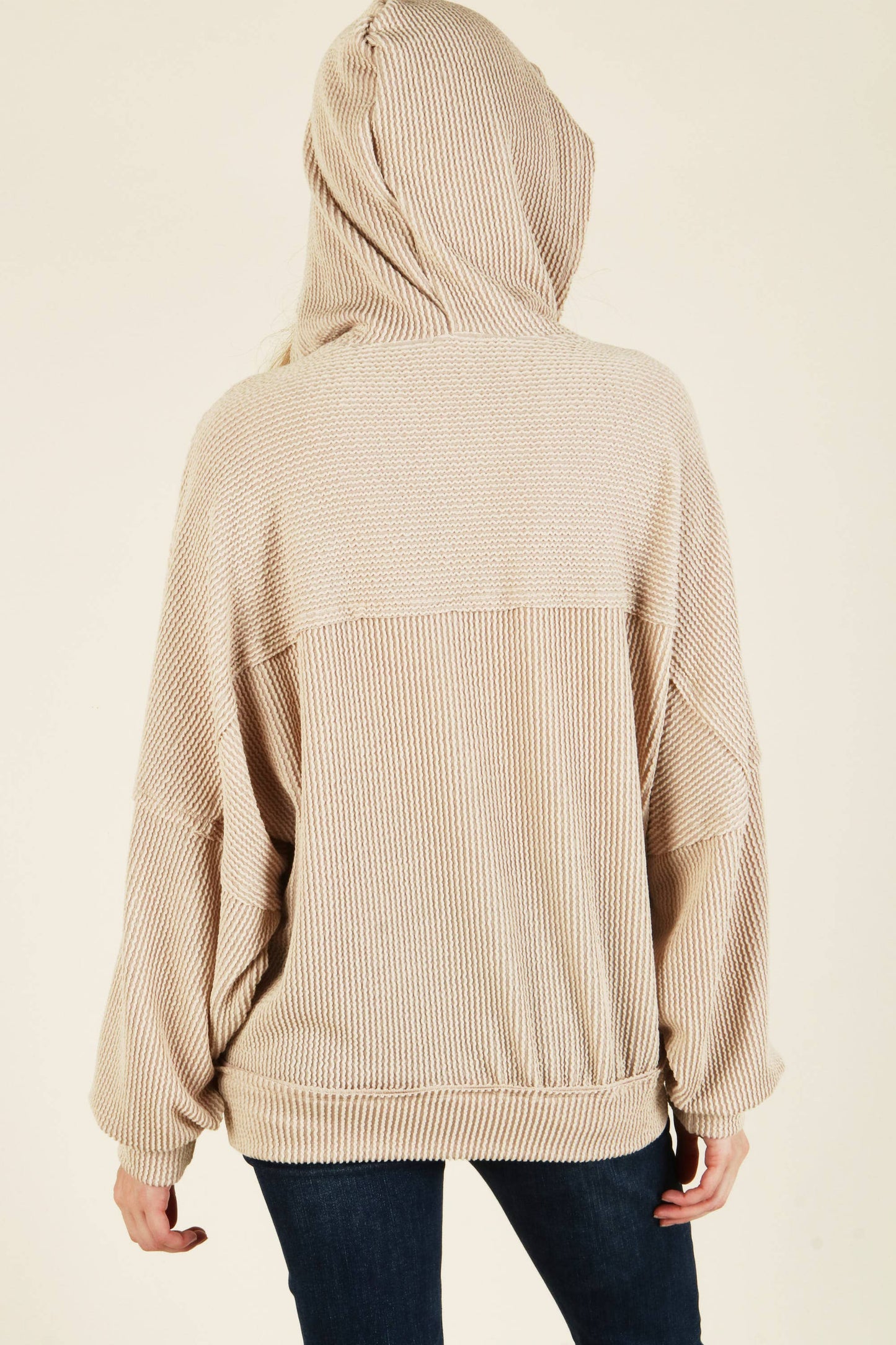 Hanna's Teal Stretchy Rib Hoodie