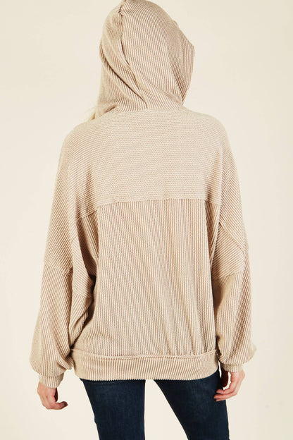 Hanna's Teal Stretchy Rib Hoodie