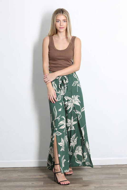 Elowen's Sea Green Tropical Print Pant