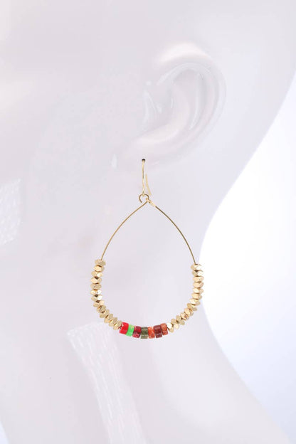 Metal and Natural Stone Earrings