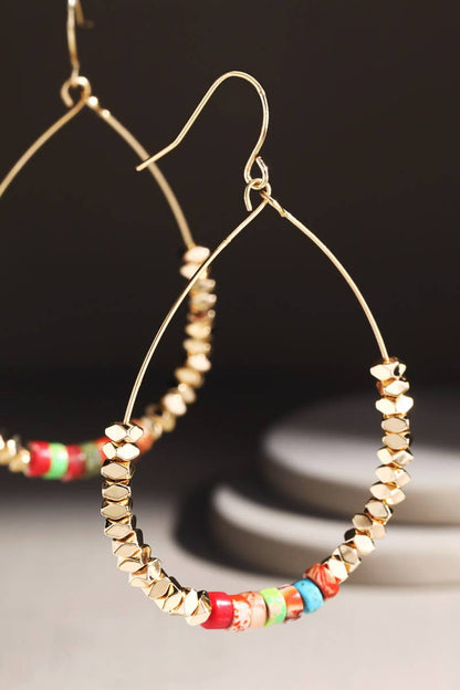 Metal and Natural Stone Earrings