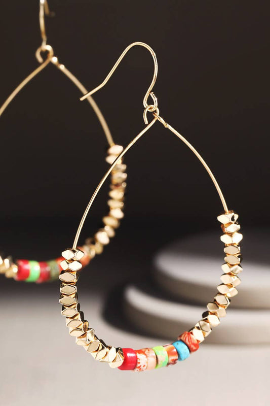 Metal and Natural Stone Earrings