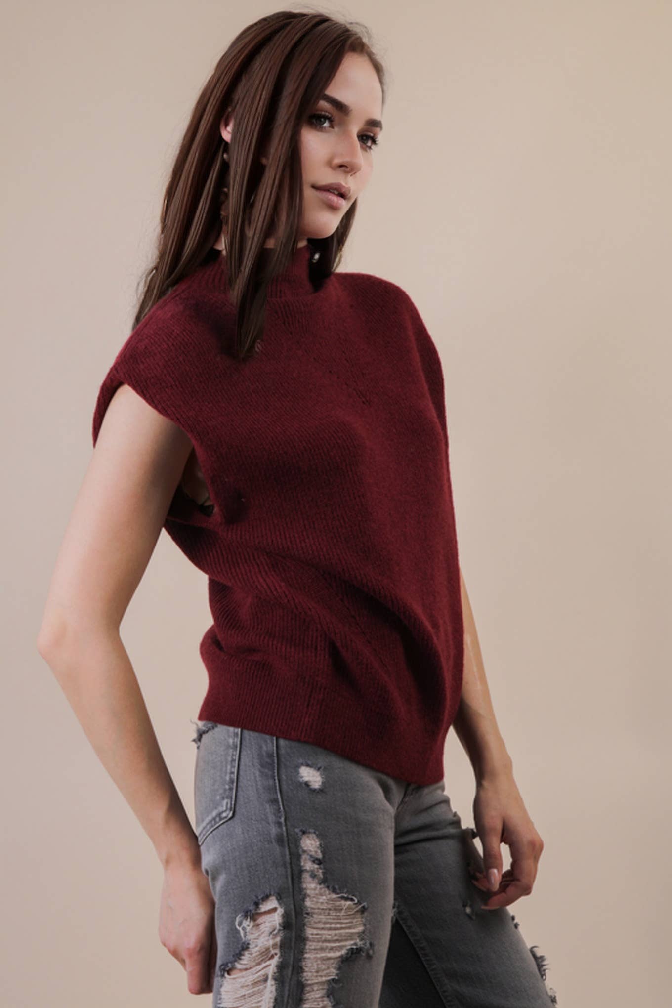 Jolene's Burgundy Soft Knit Sweater Vest