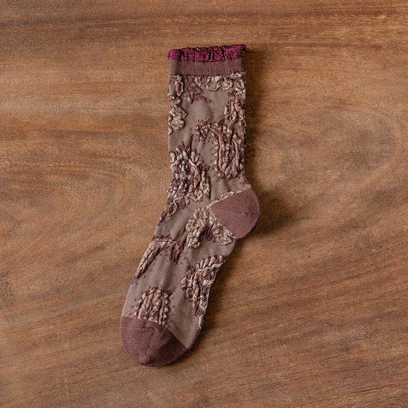 Rufia - Bohemian Embossed Floral Socks