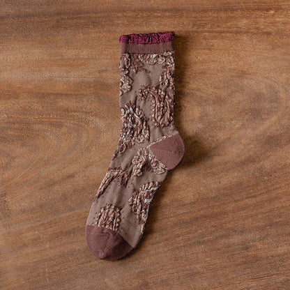 Rufia - Bohemian Embossed Floral Socks