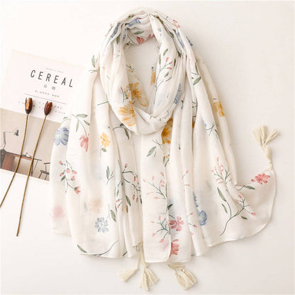 Scarvii - Elegant Floral Print Scarf