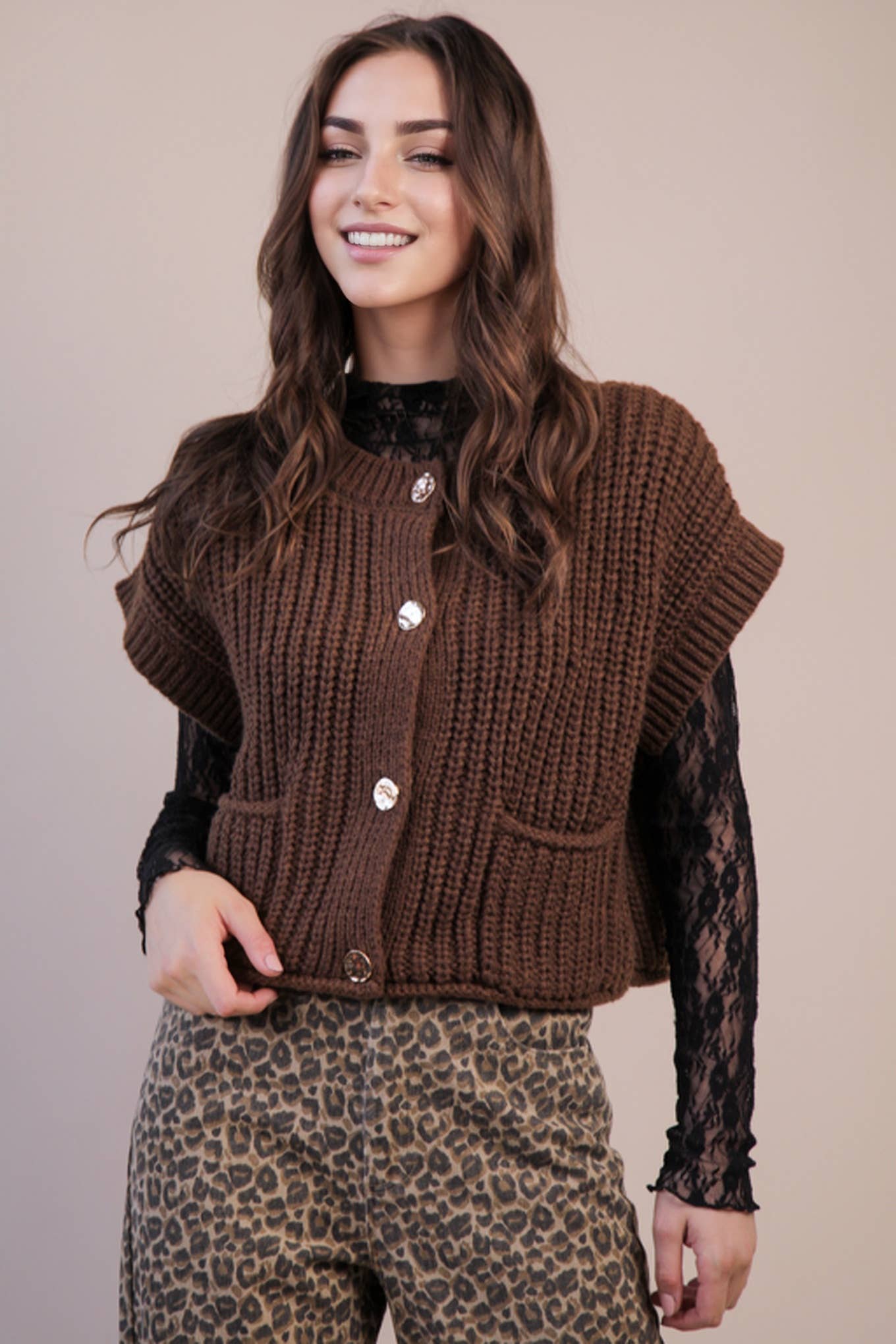 Becky's Chocolate Oversized Knit Sweater