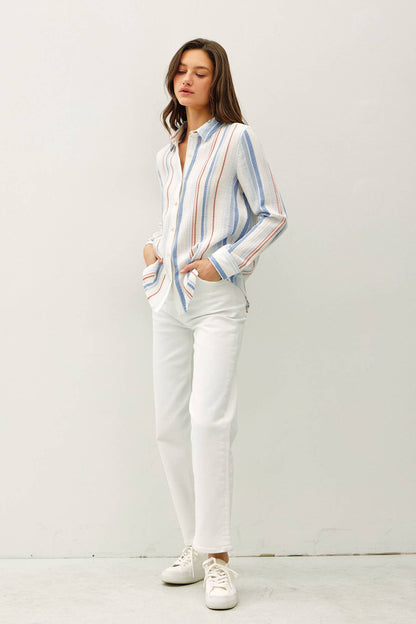 Waverly Striped Gauzy Top