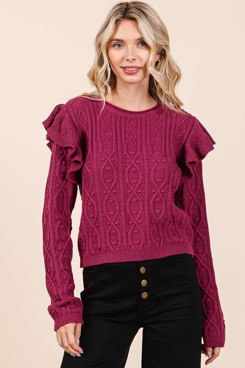Hollie's Ruffle Knit Sweater