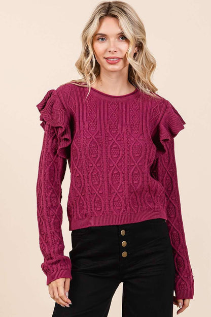 Hollie's Ruffle Knit Sweater