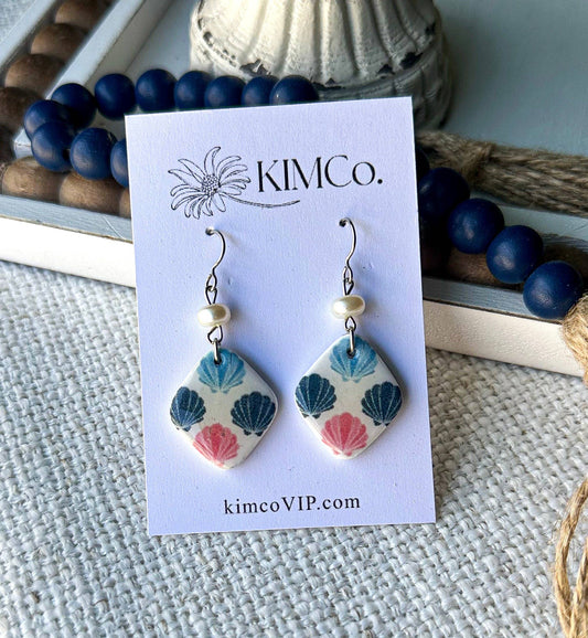 Multi-Color Shell Print Earrings