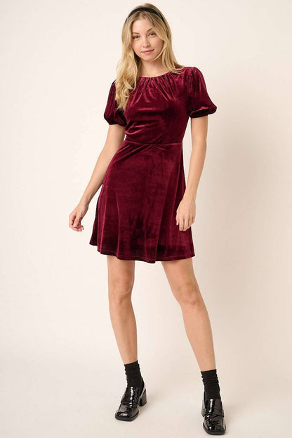 Holly's Wine Velvet Dress