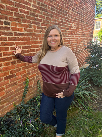 Zeleina's Lightweight Striped Top