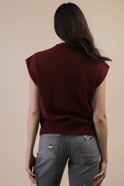 Jolene's Burgundy Soft Knit Sweater Vest