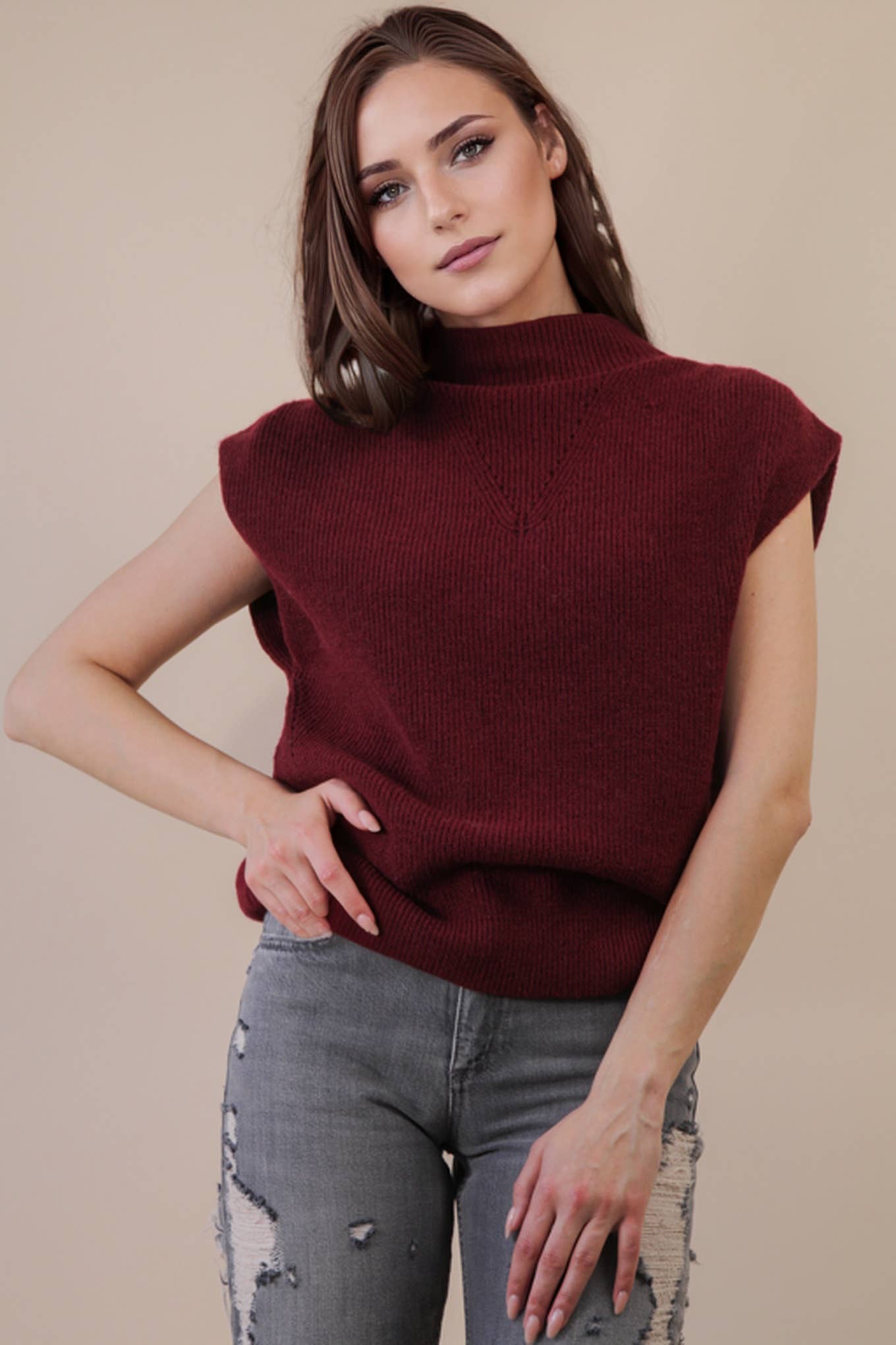 Jolene's Burgundy Soft Knit Sweater Vest