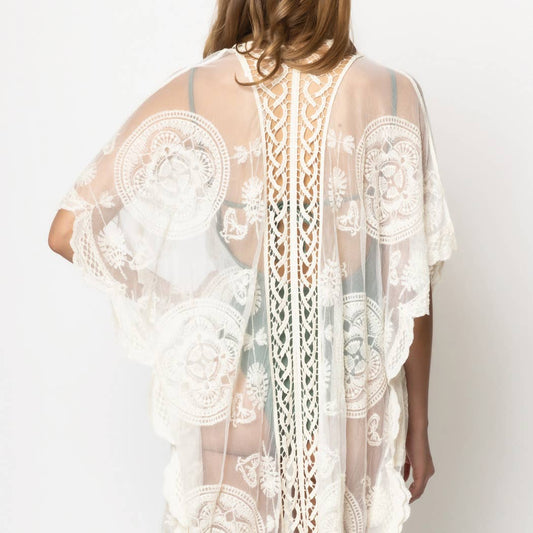 Patterned Laced Kimono