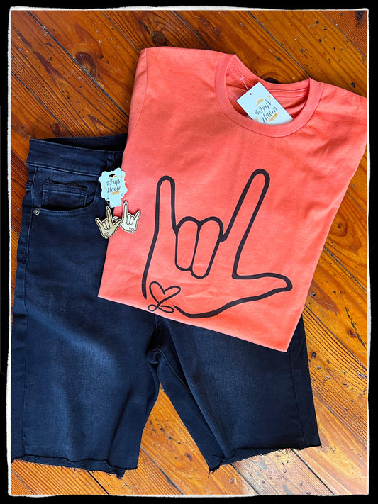 Heather Orange Ivy's _\m/ Tee (short sleeve)
