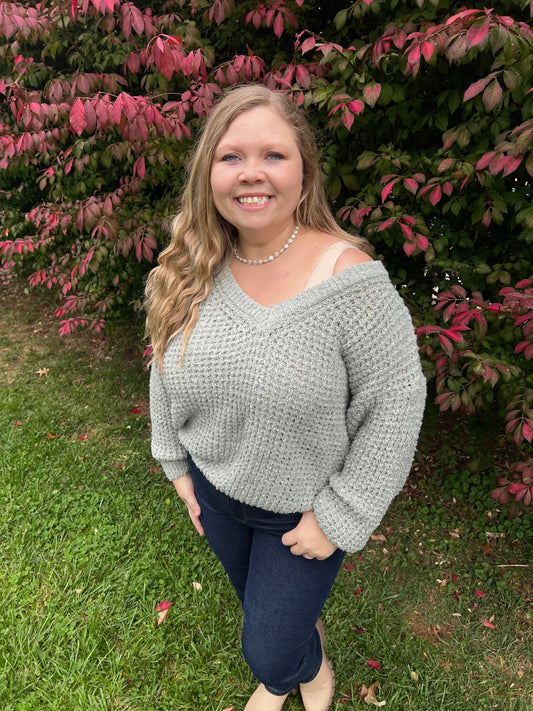 Sage Super Fluffy Waffle Sweater