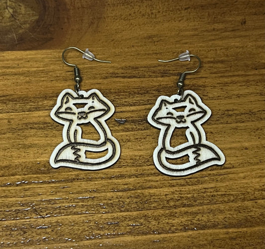 Fox Wood Earrings