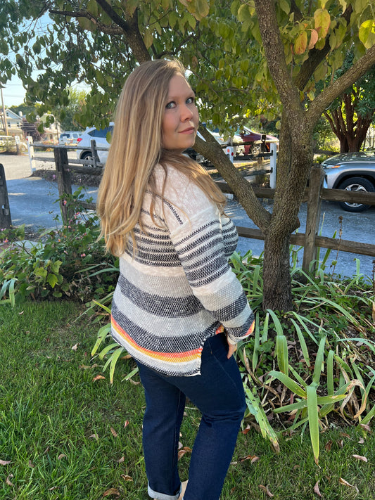 Hippie Navy Striped Knit Sweater