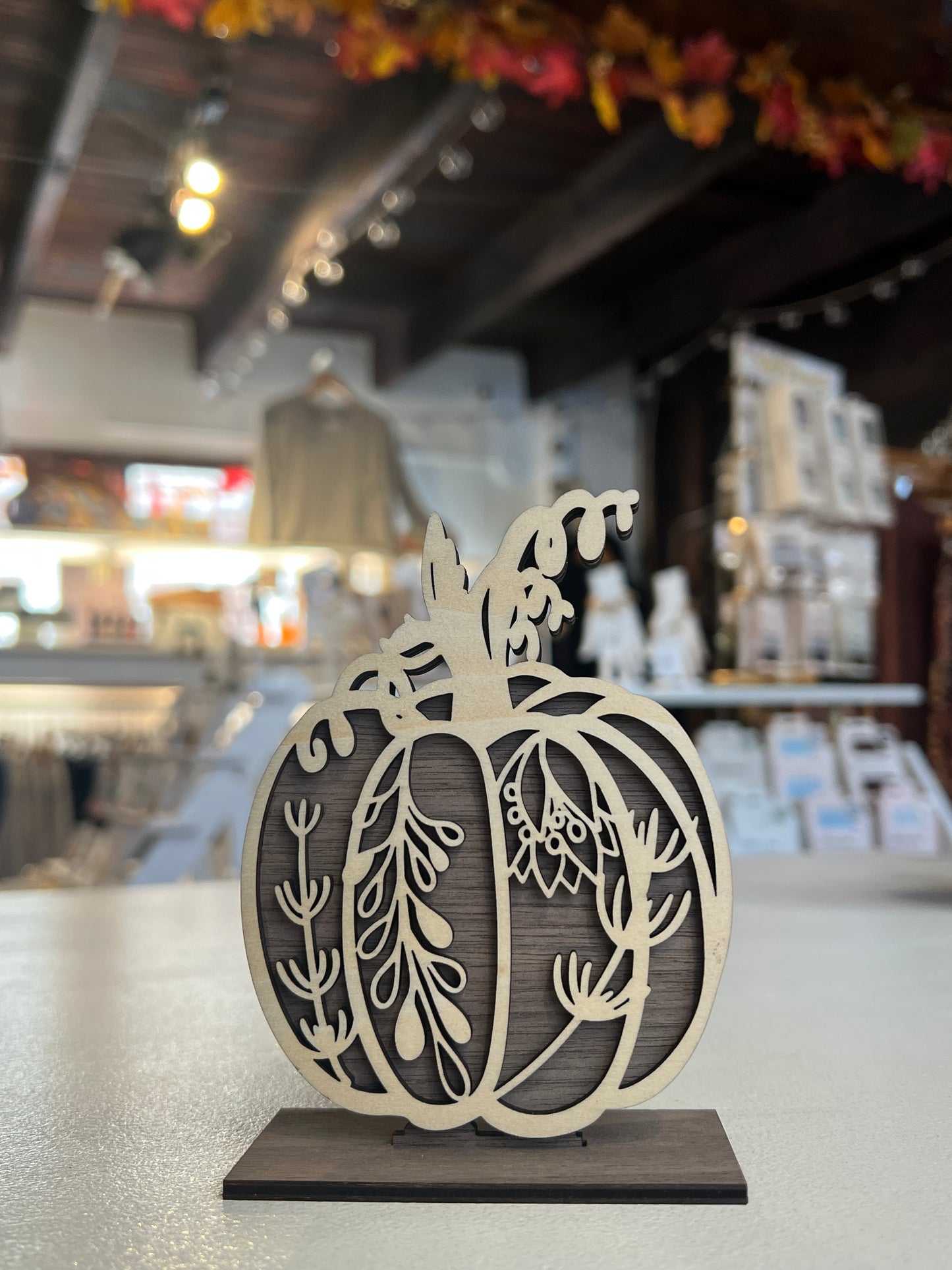 Natural Wooden Pumpkins - 3 set