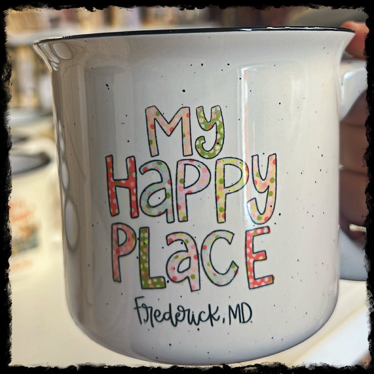 My Happy Place Frederick, MD Camper Mug