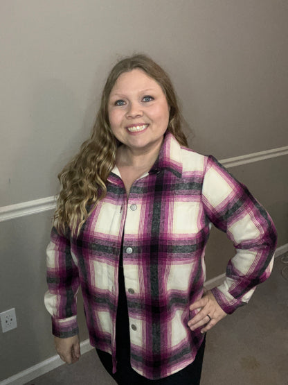 Magenta Plaid Shacket