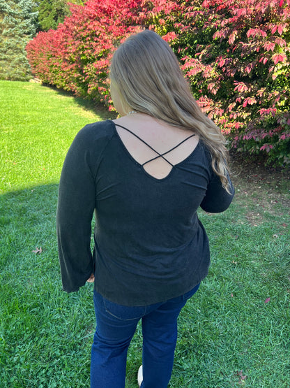 Black Washed Vintage Top he