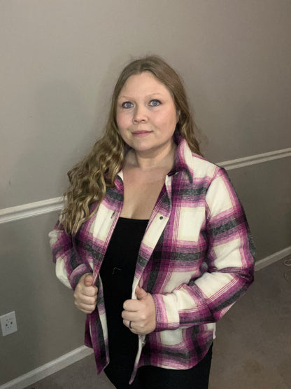 Magenta Plaid Shacket