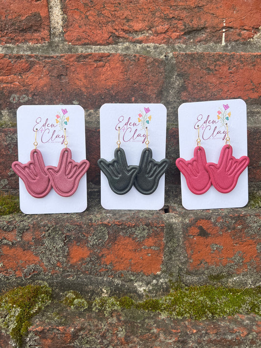 ILY: ASL Clay Earrings