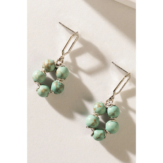 Five Petals Earring In Sea Green