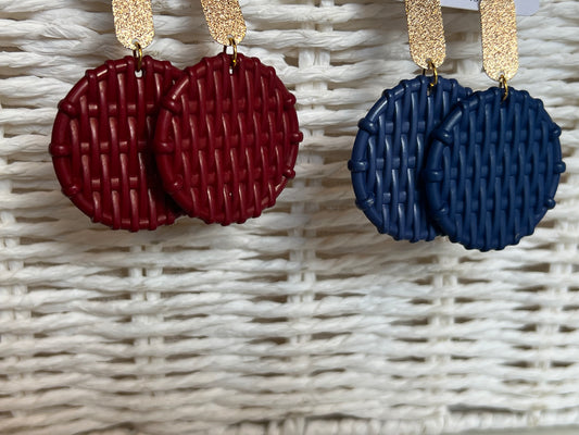 Acrylic Faux Rattan Gold Earrings
