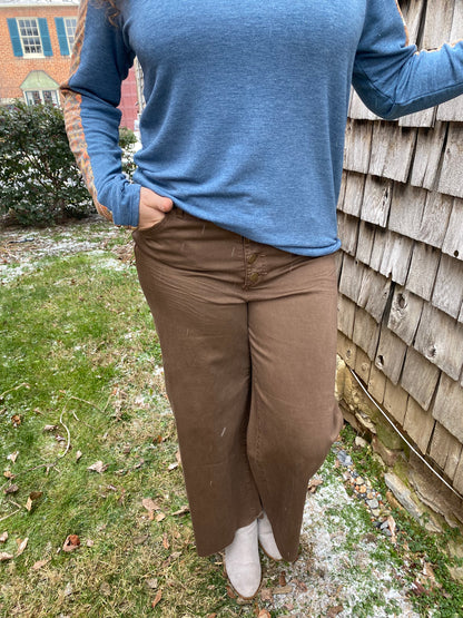 Coffee Brown Twill Jeans