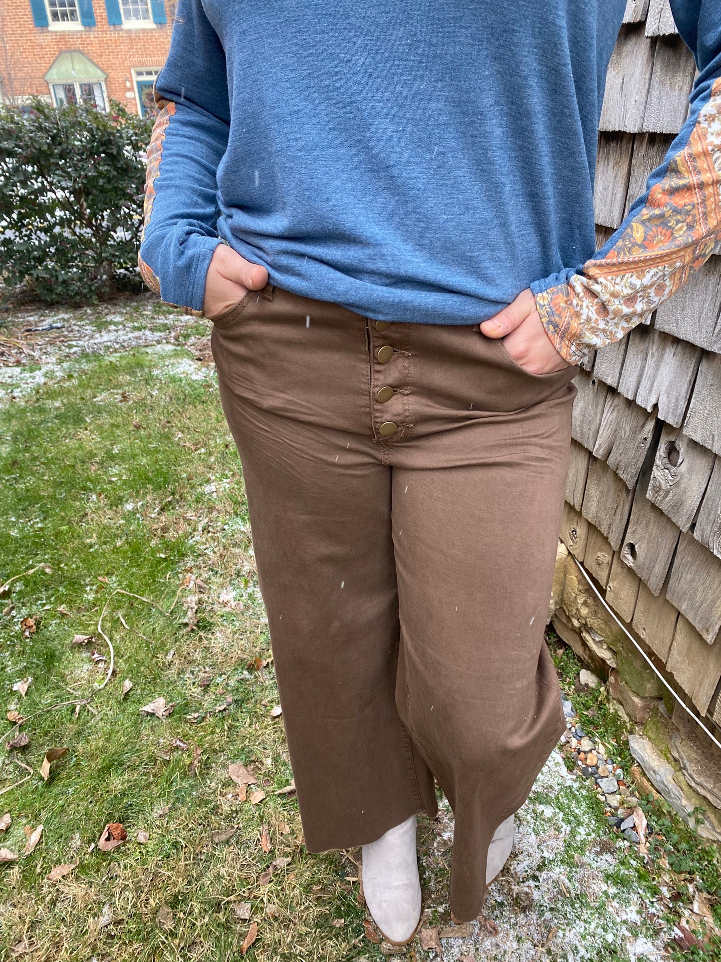 Coffee Brown Twill Jeans