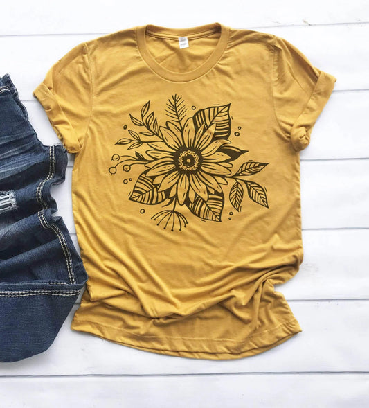 PREORDER - Mustard Sunflower Graphic Tee