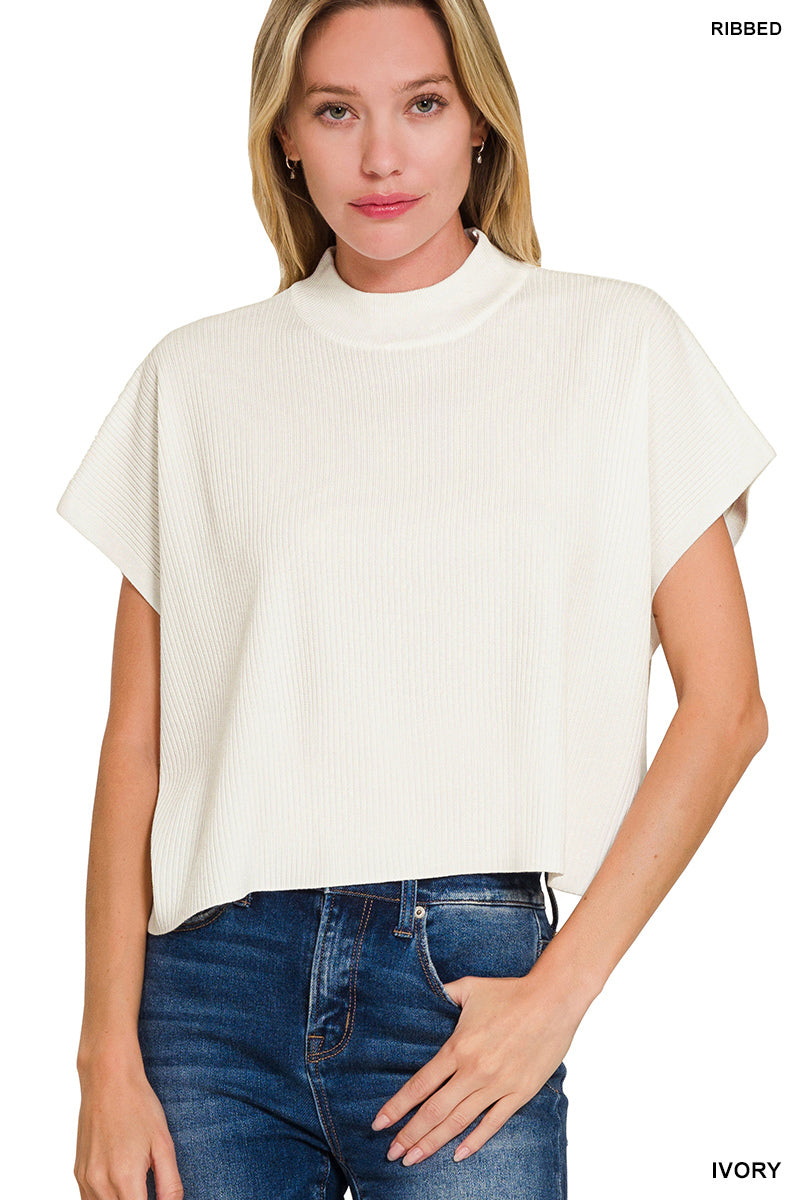 Meadow Viscose Mock Ribbed Top