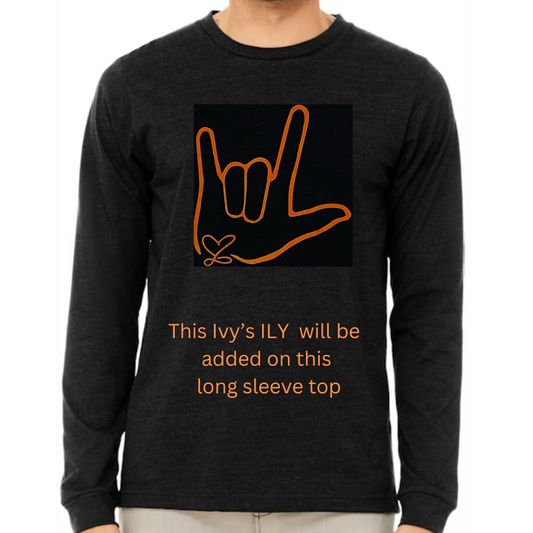 Heather Black/Orange LONG SLEEVE TOP