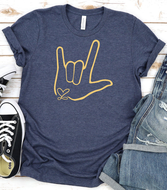 PREORDER - Heather Navy & Buff Ivy's _\m/ Tee