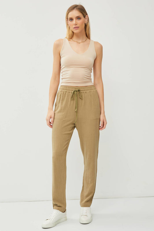Sequoia's Moss Linen Joggers