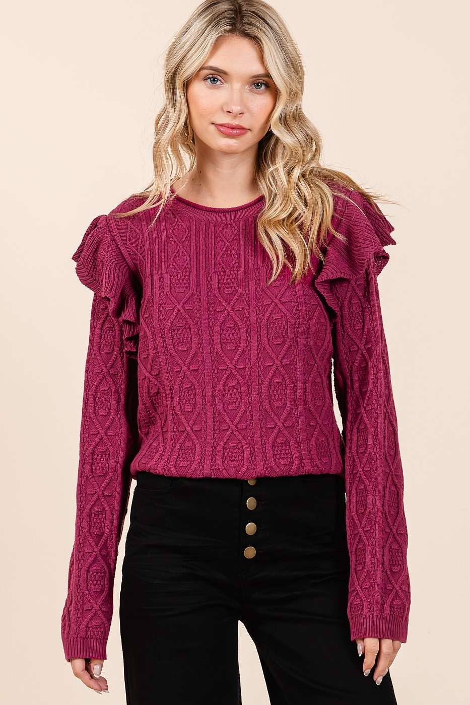 Hollie's Ruffle Knit Sweater