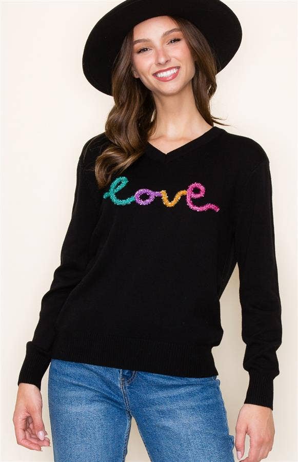 Love V-Neck Pullover Sweater